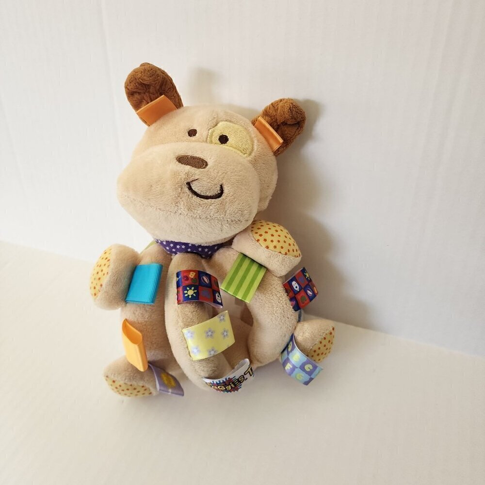 Taggies Early Years Puppy Dog Sensory Plush Baby Toy Bone Rattle Vibration
